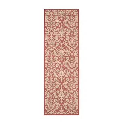 Safavieh Courtyard Collection Lyla Floral Indoor/outdoor Runner Rug In Orange