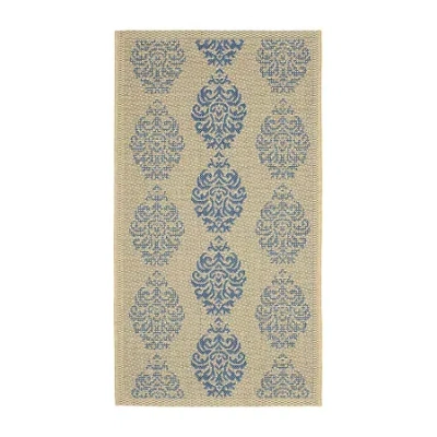 Safavieh Courtyard Collection Ray Floral Indoor/outdoor Area Rug In Blue