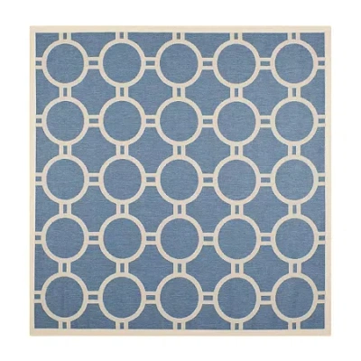 Safavieh Courtyard Collection Shag Geometric Indoor/outdoor Square Area Rug In Multi