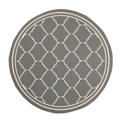 Safavieh Courtyard Collection Skin Geometric Indoor/outdoor Round Area Rug In Multi