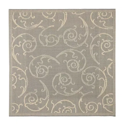 Safavieh Courtyard Collection Torvald Oriental Indoor/outdoor Square Area Rug In Gray
