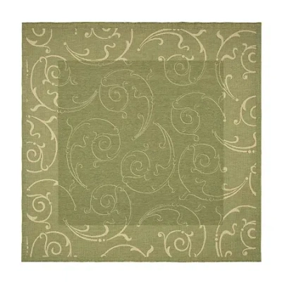 Safavieh Courtyard Collection Torvald Oriental Indoor/outdoor Square Area Rug In Green