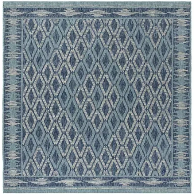 Safavieh Courtyard Collection Trent Geometric Indoor/outdoor Square Area Rug In Multi