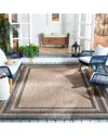 Safavieh Courtyard Duneblack Power-loomed Indoor/outdoor Rug In Brown
