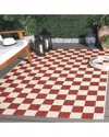 Safavieh Courtyard Gridora Power-loomed Indoor/outdoor Rug In Red