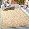 Safavieh Courtyard Machine Made Indoor/outdoor Area Rug, Cream / Green Traditional Style Easy Care In Neutral