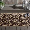Safavieh Courtyard Machine Made Indoor/outdoor Area Rug, Creme / Black Traditional Style Easy Care In Brown
