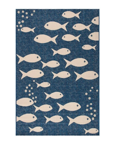 Safavieh Courtyard Polypropylene & Polyester Indoor/outdoor Rug In Blue