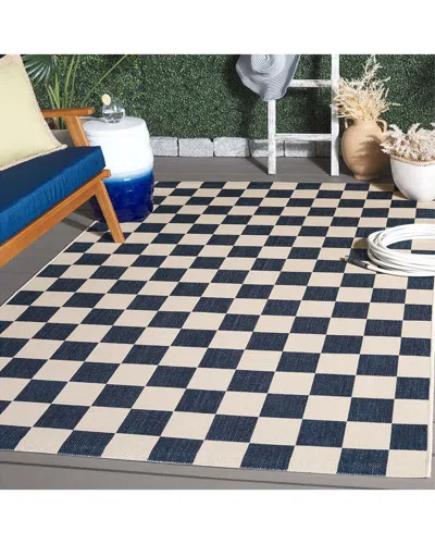 Safavieh Courtyard Quadra Power-loomed Indoor/outdoor Rug In Black