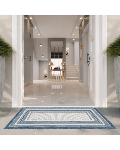 Safavieh Courtyard Seablend Power-loomed Indoor/outdoor Rug In Blue