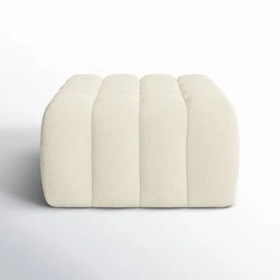 Safavieh Couture 35.6" Wide Tufted Rectangle Cocktail Ottoman In Neutral