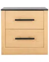 Safavieh Couture Abbianna Marble Top Nightstand In Brown