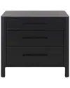 Safavieh Couture Abbiava 3 Drawer Wood Nightstand In Black