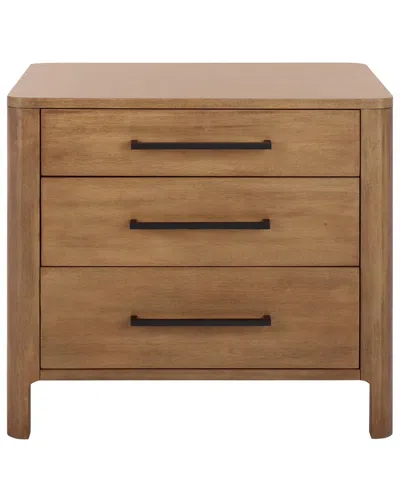 Safavieh Couture Abbiava 3 Drawer Wood Nightstand In Brown