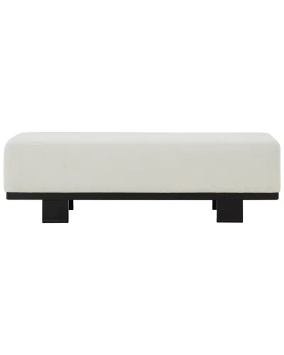 Safavieh Couture Abrianna Wood Base Bench In Burgundy