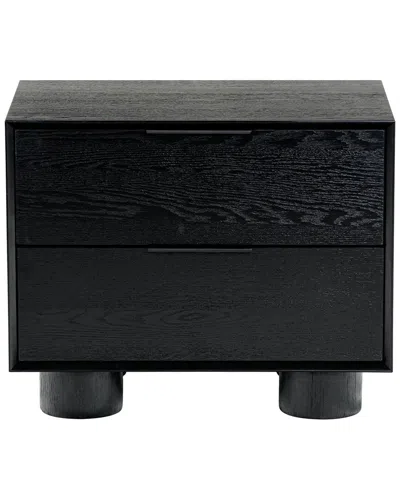 Safavieh Couture Addyson Wood 2 Drawer Nightstand In Black