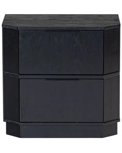 Safavieh Couture Aerilyn Curved Front 2 Drawer Nightstand In Black