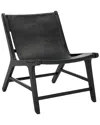 Safavieh Couture Alanarose Leather Accent Chair In Black
