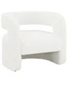 Safavieh Couture Anissa Barrel Back White Accent Chair In Brown