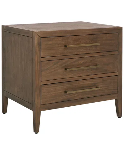Safavieh Couture Safavieh Ariella 3 Drawer Wood Nightstand In Brown