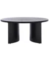 Safavieh Couture Audriella Round Wood Coffee Table In Black