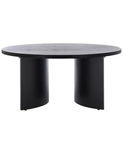Safavieh Couture Audriella Round Wood Coffee Table In Black
