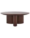 Safavieh Couture Barnard Round Wood Coffee Table Sfv1703b
