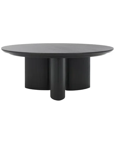Safavieh Couture Barnard Round Wood Coffee Table Sfv1703a In Black