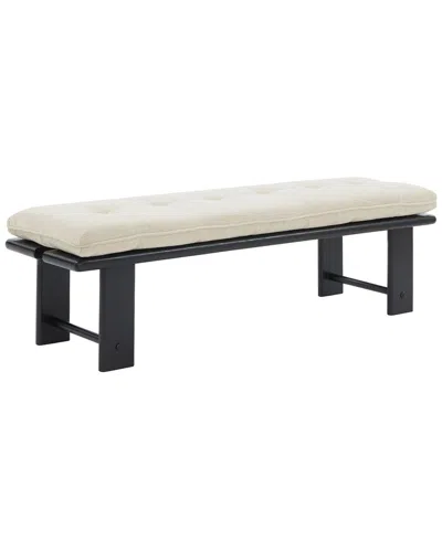 Safavieh Couture Bartolili Wood & Cushion Bench In White