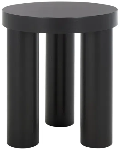 Safavieh Couture Bary Round 3 Leg Wood Accent Table In Black