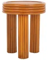 Safavieh Couture Bayard Rattan Round Accent Table In Brown