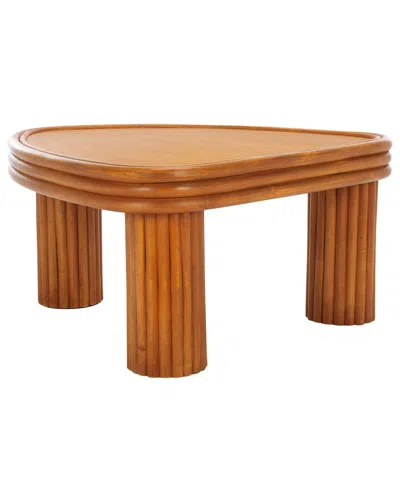 Safavieh Couture Bayard Rattan Triangle Coffee Table In Blue