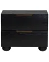 Safavieh Couture Beethoven Wood 2 Drawer Nightstand In Black