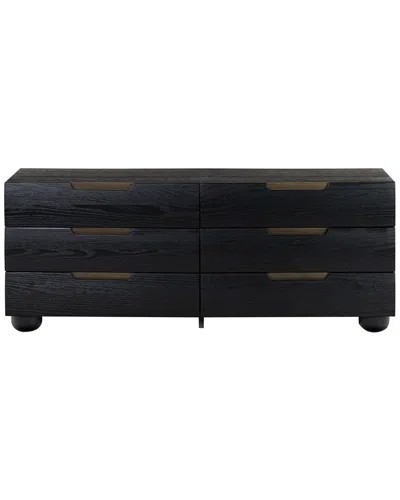 Safavieh Couture Beethoven Wood 6 Drawer Dresser In Black