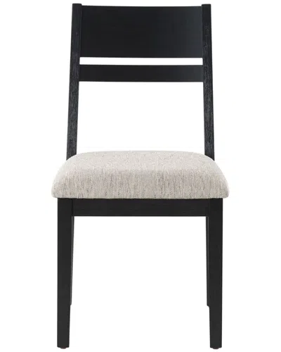 Safavieh Couture Bellalexa Wood & Linen Dining Chair In Black
