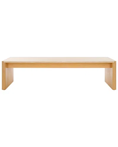 Safavieh Couture Bellarose Travertine Coffee Table In Brown