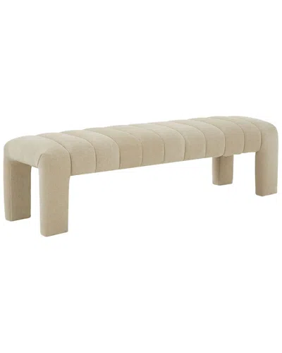Safavieh Couture Bellissima Channel Tufted Bench In White