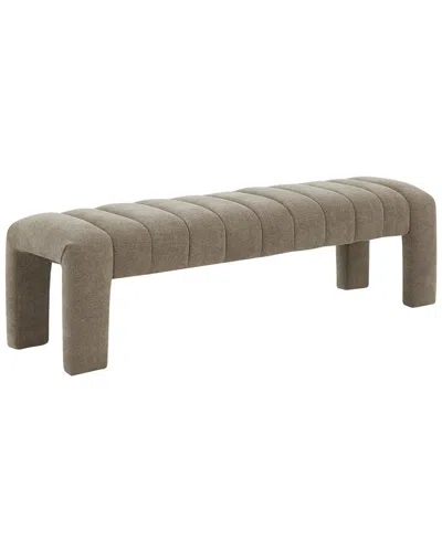 Safavieh Couture Bellissima Channel Tufted Bench In Gray