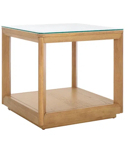 Safavieh Couture Benecarlo Glass Top Accent Table In Blue