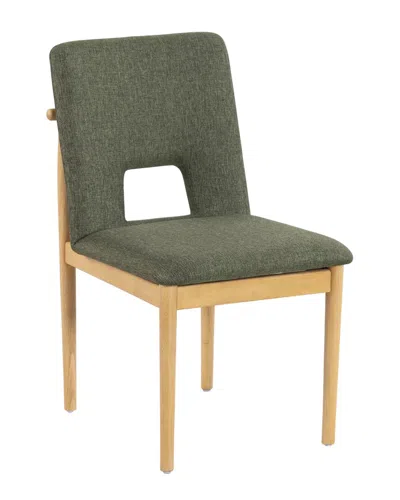 Safavieh Couture Benjy Wood & Upholstery Dining Chair In Green