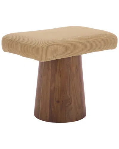 Safavieh Couture Bennato Wood Base Stool In Brown