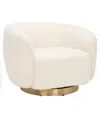 Safavieh Couture Bernard Boucle Swivel Accent Chair In Ivory