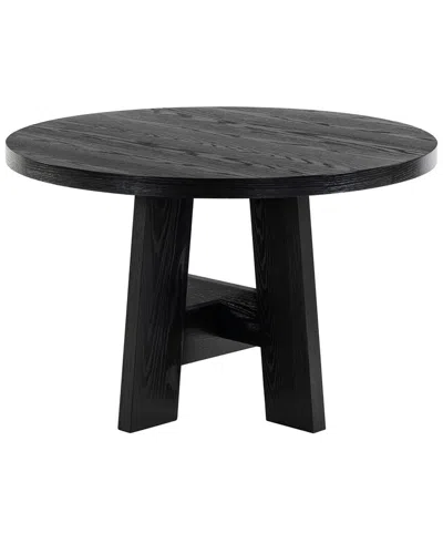 Safavieh Couture Beverley Round Wood 47 Dining Table In Black