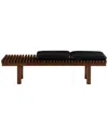 SAFAVIEH COUTURE SAFAVIEH COUTURE BOLIVAR LEATHER & WOOD BENCH