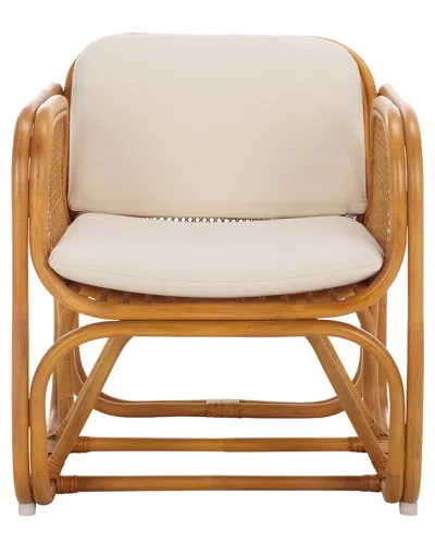 Safavieh Couture Brauner Rattan Pole Accent Chair In Neutral