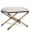 Safavieh Couture Carmelo Hemp Wrapped Ottoman In Beige