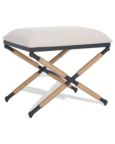 Safavieh Couture Carmelo Hemp Wrapped Ottoman In Beige