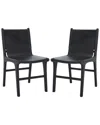 Safavieh Couture Cassaphina Leather Dining Chair In Black