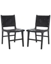 Safavieh Couture Cassaphina Woven Leather Dining Chair In Black