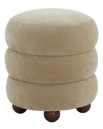 Safavieh Couture Cecelia Round Ottoman In Blue
